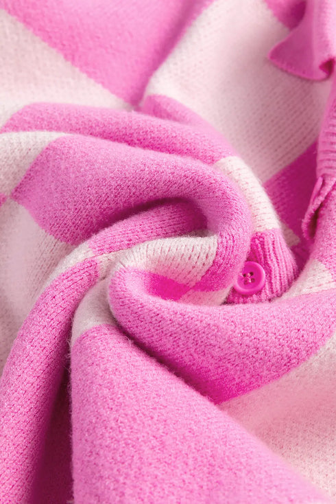'Galena' Pink Checkered Sweater - Celes Fashion
